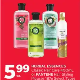 Rexall HERBAL ESSENCES Classic Hair Care 400mL or PANTENE Hair Styling Mousse 187g offer