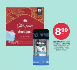 Rexall OLD SPICE Bar Soap 12-Pack or GILLETTE Anti-Perspirant or Deodorant 2-Pack offer