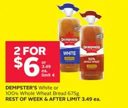 Rexall DEMPSTER'S White or 100% Whole Wheat Bread offer