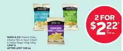 Rexall NOSH & CO. Potato Chips, Cheese Stix or Sour Cream & Onion Rings offer