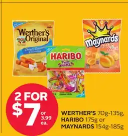 Rexall WERTHER'S 70g-135g, HARIBO 175g or MAYNARDS 154g-185g offer