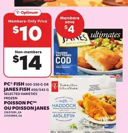 Independent City Market PC FISH, 500-550 G OR JANES FISH, 450/545 G offer