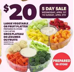 Independent City Market LARGE VEGETABLE OR FRUIT PLATTER offer
