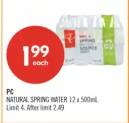 Shoppers Drug Mart PC NATURAL SPRING WATER offer