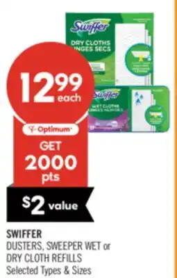 Shoppers Drug Mart SWIFFER DUSTERS, SWEEPER WET OR DRY CLOTH REFILLS offer