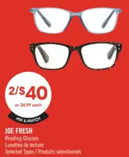 Shoppers Drug Mart JOE FRESH Reading Glasses offer