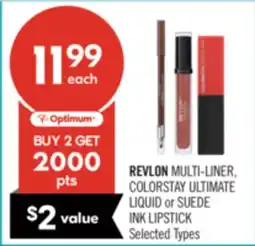 Shoppers Drug Mart REVLON MULTI-LINER, COLORSTAY ULTIMATE LIQUID or SUEDE INK LIPSTICK offer