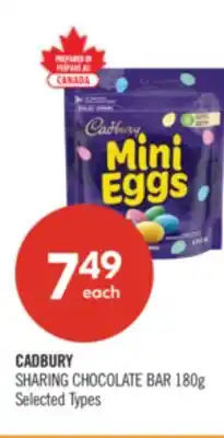 Shoppers Drug Mart CADBURY SHARING CHOCOLATE BAR offer