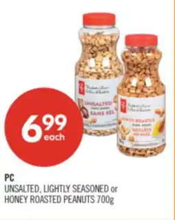 Shoppers Drug Mart PC UNSALTED, LIGHTLY SEASONED or HONEY ROASTED PEANUTS offer