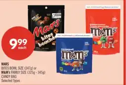 Shoppers Drug Mart MARS BITES BOWL SIZE (347g) or M&M's FAMILY SIZE (325g - 345g) CANDY BAG offer