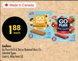 Shoppers Drug Mart Leclerc Go Pure Fruit & Out or Oatmeal Bars offer