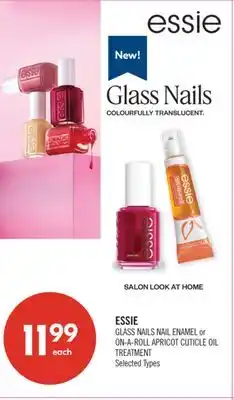 Shoppers Drug Mart ESSIE GLASS NAILS NAIL ENAMEL or ON-A-ROLL APRICOT CUTICLE OIL TREATMENT offer