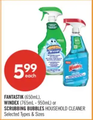 Shoppers Drug Mart FANTASTIK (650mL), WINDEX (765mL - 950mL) or SCRUBBING BUBBLES HOUSEHOLD CLEANER offer