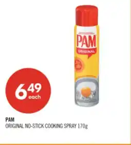 Shoppers Drug Mart PAM ORIGINAL NO-STICK COOKING SPRAY offer