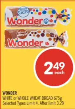 Shoppers Drug Mart WONDER WHITE or WHOLE WHEAT BREAD offer