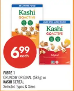 Shoppers Drug Mart FIBRE 1 CRUNCHY ORIGINAL (587g) or KASHI CEREAL offer