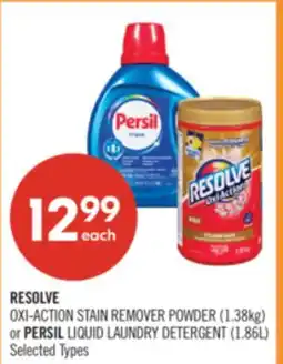Shoppers Drug Mart RESOLVE OXI-ACTION STAIN REMOVER POWDER (1.38kg) or PERSIL LIQUID LAUNDRY DETERGENT (1.86L) offer