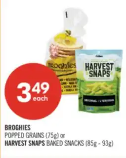 Shoppers Drug Mart BROGHIES POPPED GRAINS (75g) or HARVEST SNAPS BAKED SNACKS (85g - 93g) offer