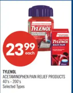 Shoppers Drug Mart TYLENOL ACETAMINOPHEN PAIN RELIEF PRODUCTS 40's - 200's offer