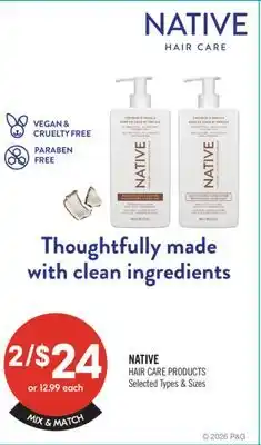 Shoppers Drug Mart NATIVE HAIR CARE PRODUCTS offer