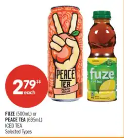 Shoppers Drug Mart FUZE (500mL) or PEACE TEA (695mL) ICED TEA offer