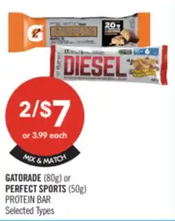 Shoppers Drug Mart GATORADE (80g) or PERFECT SPORTS (50g) PROTEIN BAR offer