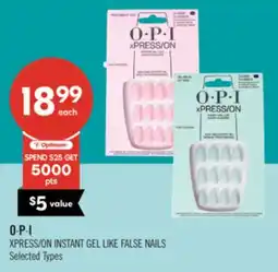 Shoppers Drug Mart O·P·I XPRESS/ON INSTANT GEL LIKE FALSE NAILS offer