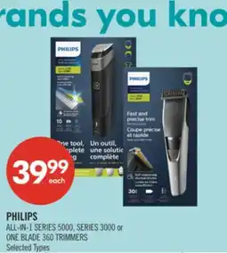 Shoppers Drug Mart PHILIPS ALL-IN-1 SERIES 5000, SERIES 3000 or ONE BLADE 360 TRIMMERS offer