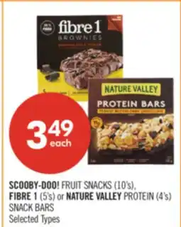 Shoppers Drug Mart SCOOBY-DOO! FRUIT SNACKS (10's), FIBRE 1 (5's) or NATURE VALLEY PROTEIN (4's) SNACK BARS offer