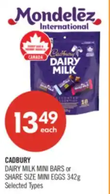 Shoppers Drug Mart CADBURY DAIRY MILK MINI BARS or SHARE SIZE MINI EGGS offer