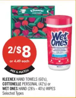 Shoppers Drug Mart KLEENEX HAND TOWELS (60's), COTTONELLE PERSONAL (42's) or WET ONES HAND (28's - 40's) WIPES offer