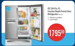 The Brick GE 33 18.6 Cu. Ft. French-Door Refrigerator - Stainless Steel Fingerprint Resistant - GWE19JYLFS offer