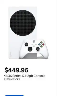 Walmart XBOX Series X 512gb Console offer