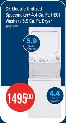 The Brick GE Electric Unitized Spacemaker 4.4 Cu. Ft. (IEC) Washer / 5.9 Cu. Ft. Dryer offer
