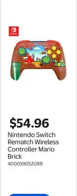 Walmart Nintendo Switch Rematch Wireless Controller Mario Brick offer