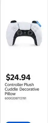 Walmart Controller Plush Cuddle Decorative Pillow offer