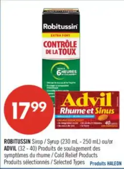 Pharmaprix ROBITUSSIN Syrup (230 mL-250 mL) or ADVIL (32-40) Cold Relief Products offer