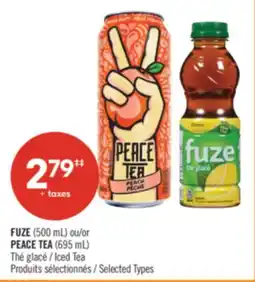 Pharmaprix FUZE (500 mL) or PEACE TEA (695 mL) Iced Tea offer