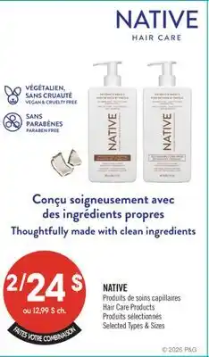 Pharmaprix NATIVE Hair Care Products offer