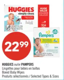 Pharmaprix HUGGIES or PAMPERS Boxed Baby Wipes offer