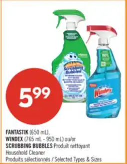 Pharmaprix FANTASTIK (650 mL), WINDEX (765 mL - 950 mL) or SCRUBBING BUBBLES Household Cleaner offer