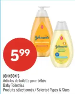 Pharmaprix JOHNSON'S Baby Toiletries offer
