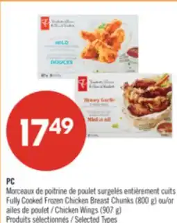 Pharmaprix PC Fully Cooked Frozen Chicken Breast Chunks 800 g or Chicken Wings 907 g offer