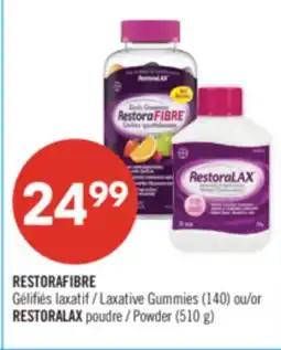 Pharmaprix RESTORAFIBRE Laxative Gummies (140) or RESTORALAX Powder (510 g) offer