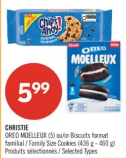 Pharmaprix CHRISTIE OREO MOELLEUX (5) or Family Size Cookies (436 g - 460 g) offer