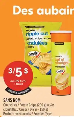 Pharmaprix NO NAME Potato Chips (200 g) or Crisps (142 g - 150 g) offer