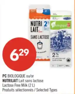 Pharmaprix PC BIOLOGIQUE or NUTRILAIT Lactose Free Milk (2 L) offer