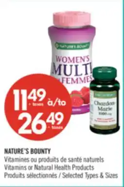 Pharmaprix NATURE'S BOUNTY VITAMINS OR NATURAL HEALTH PRODUCTS offer