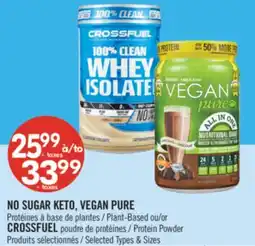 Pharmaprix NO SUGAR KETO, VEGAN PURE Plant-Based or CROSSFUEL Protein Powder offer