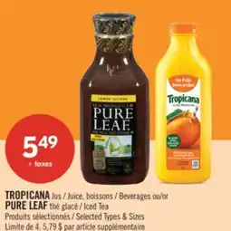 Pharmaprix TROPICANA Juice, Beverages or PURE LEAF Iced Tea offer